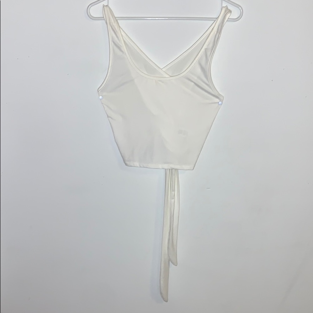 White Crop Top with Tye Back